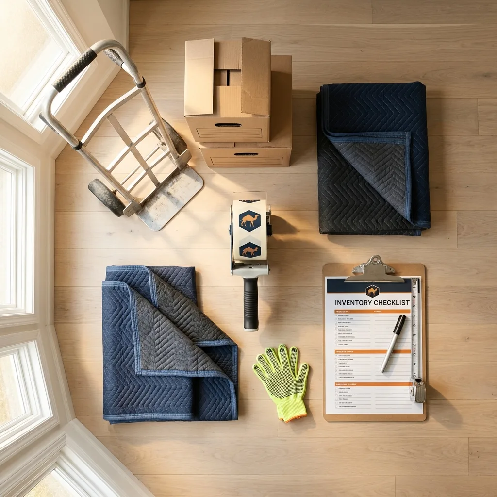 Professional moving supplies and packing materials layout for North Falmouth residential relocations